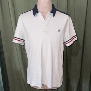 Original Penguin Men's Light Blue Polo with Navy Accents